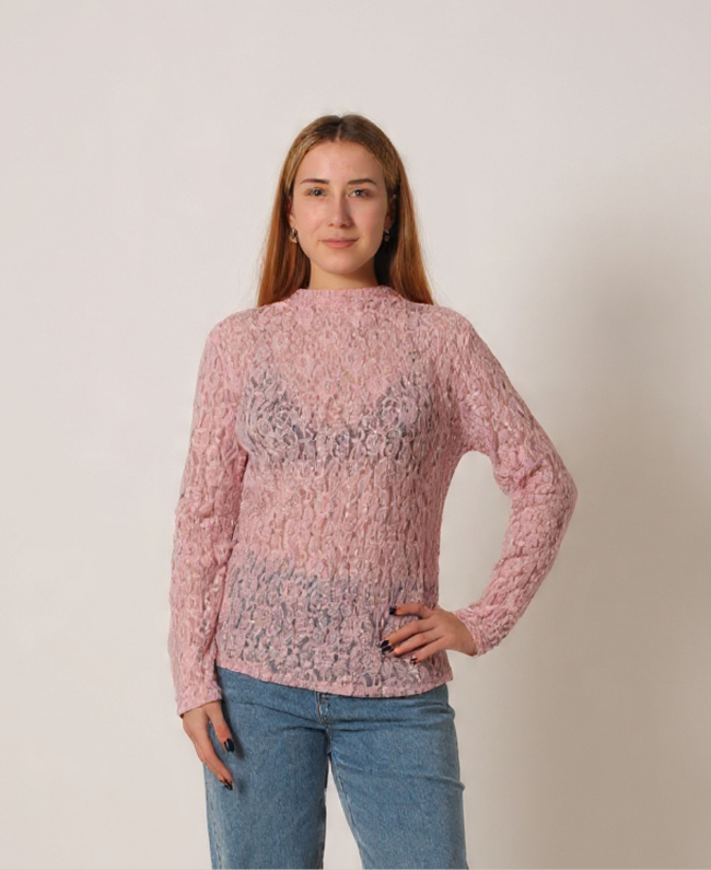 Elegante transparante top bloemenprint - Top Valencia Donna Colori Rotterdam