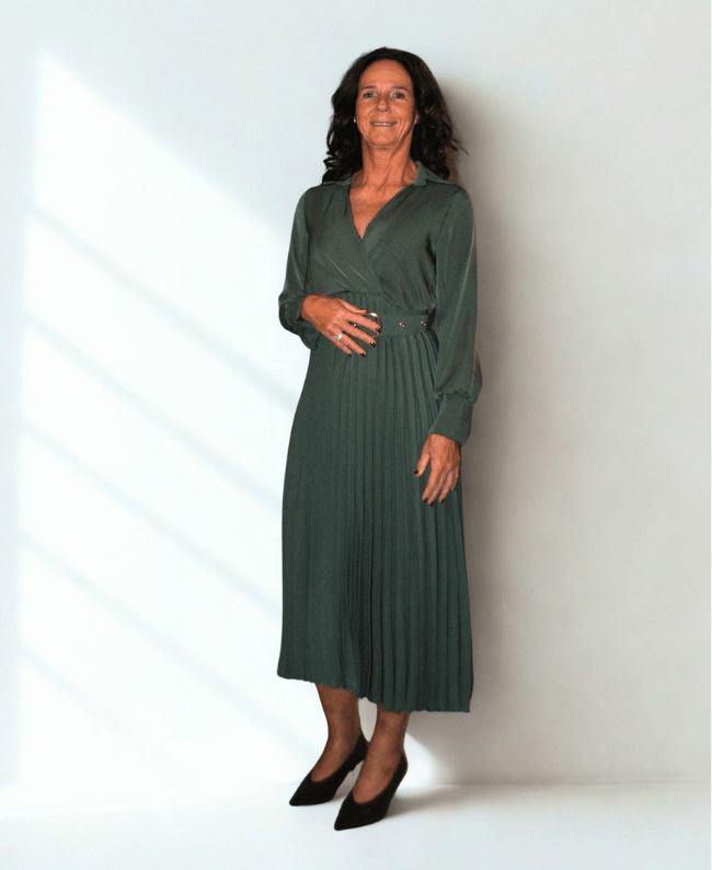 
                      
                        Elegante Plissé Jurk Dames - Italiaans Design
                      
                    