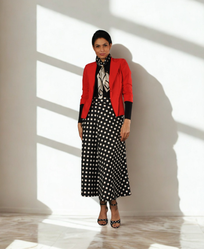 Rok Aurora polkadot print elegant - Donna Colori Rotterdam