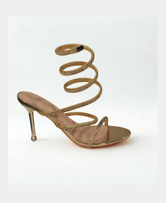 Spiraal pump met stras steentjes, hak 8 cm – elegante damesschoen voor feestelijke en speciale gelegenheden