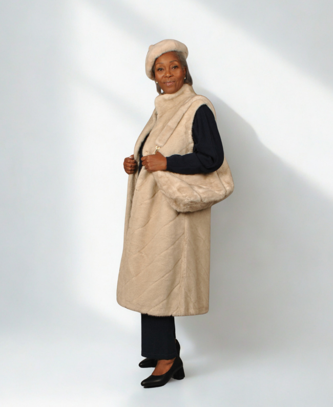 
                      
                        Italiaanse damesmode – elegante bodywarmer met trendy fluffy design
                      
                    