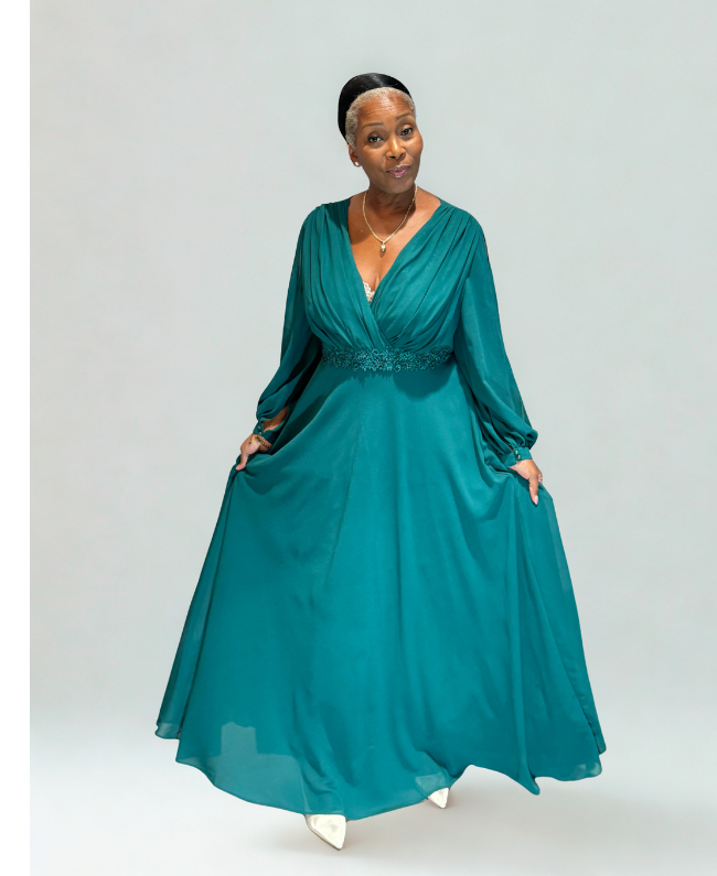 Galajurk agave groen elegant bruiloft feestelijk dames Donna Colori