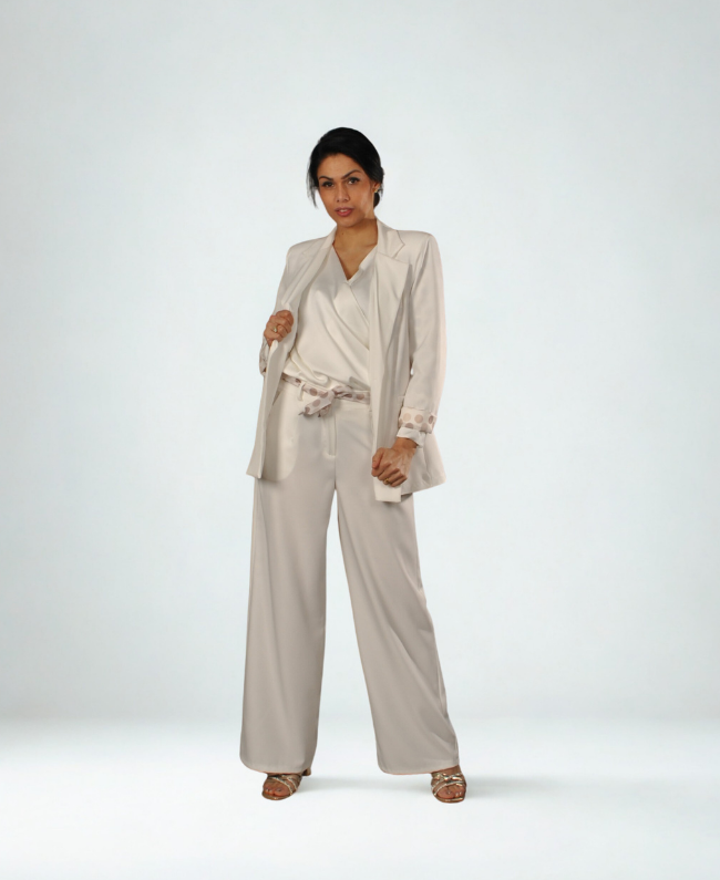 Suit Punteggiato pak met blazer pantalon voering print in riem - Donna Colori Italiaanse mode