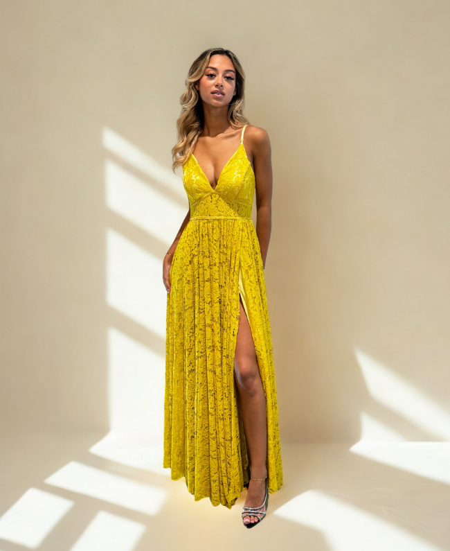 Galajurk geel elegant bruiloft feestelijk dames Rotterdam