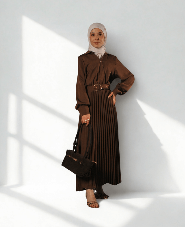 Geplooide jurk dames met riem, elegant en vrouwelijk, one size tot maat 42.