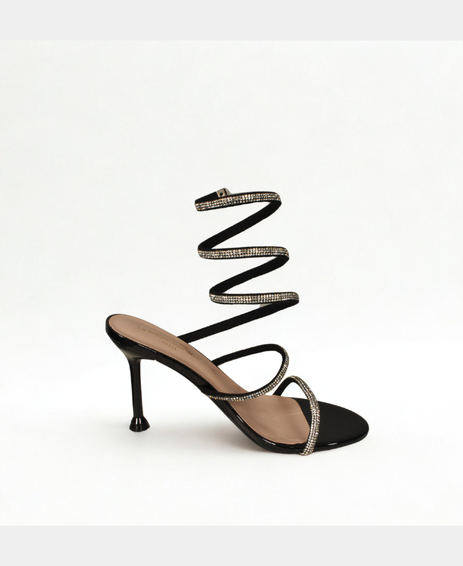 
                      
                        Elegante spiraal pump met stras versiering, 8 cm hak – feestelijke schoen voor speciale gelegenheden
                      
                    