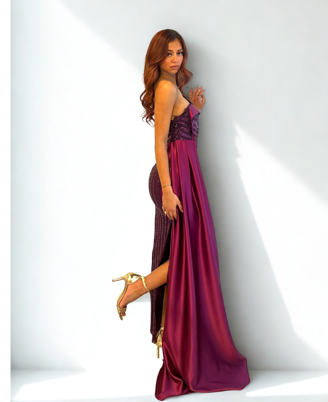 Galajurk paars elegant bruiloft gala feestelijk dames Rotterdam