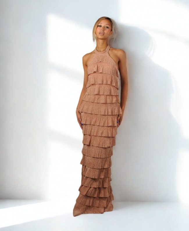 Oudroze jurk dames – elegante galajurk en feestjurk, exclusief bij Donna Colori Rotterdam.