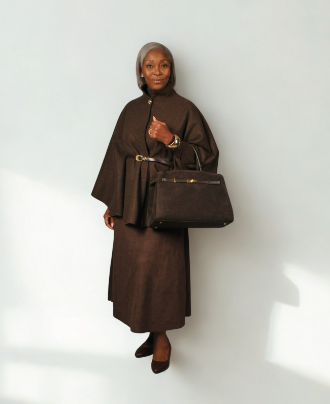 Stijlvolle poncho dames – comfortabele pasvorm met luxe gouden detail