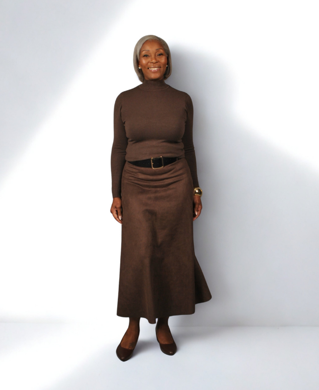 Fluwelen lange rok dames elegante velours rok zwart
