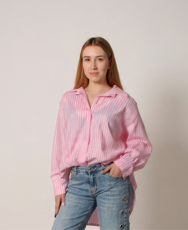 Elegante gestreepte blouse one size 36-42 - Donna Colori Italiaanse mode