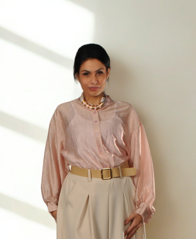 Licht glimmende blouse - Blouse Giulia Donna Colori Italiaanse mode