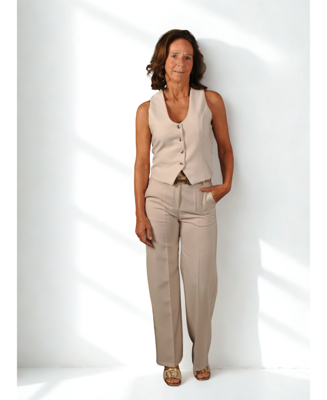 Rechte broek dames inclusief combinatiemogelijkheid met gilet