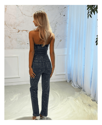 Jumpsuit jeans glitter