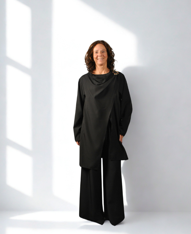 Set Pami - Bandplooibroek met Overslag Top Dames One Size tot Maat 46