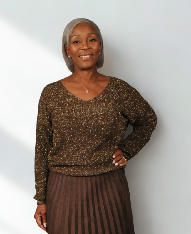 Tui dames met glitter en V-hals – elegante Italiaanse feestelijke top van Donna Colori