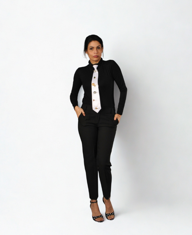 Zwarte top one size Col Valencia - Donna Colori Italiaanse mode