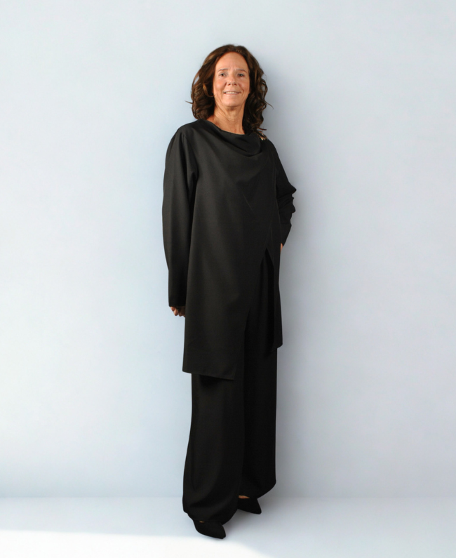 Set Pami - Bandplooibroek met Overslag Top Dames One Size tot Maat 46