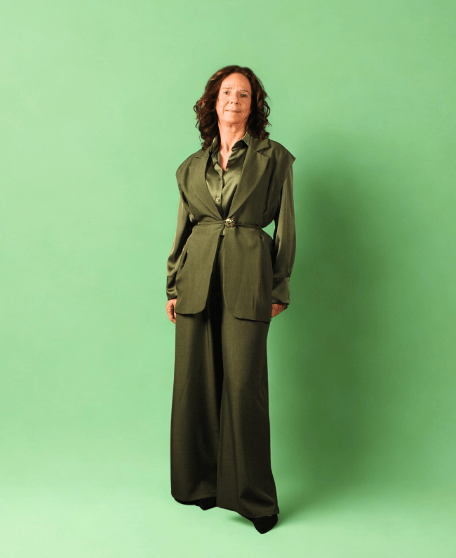 Trendy dames set Yasmine met bandplooipantalon en bijpassend gilet, stijlvolle two-piece outfit tot maat 46.