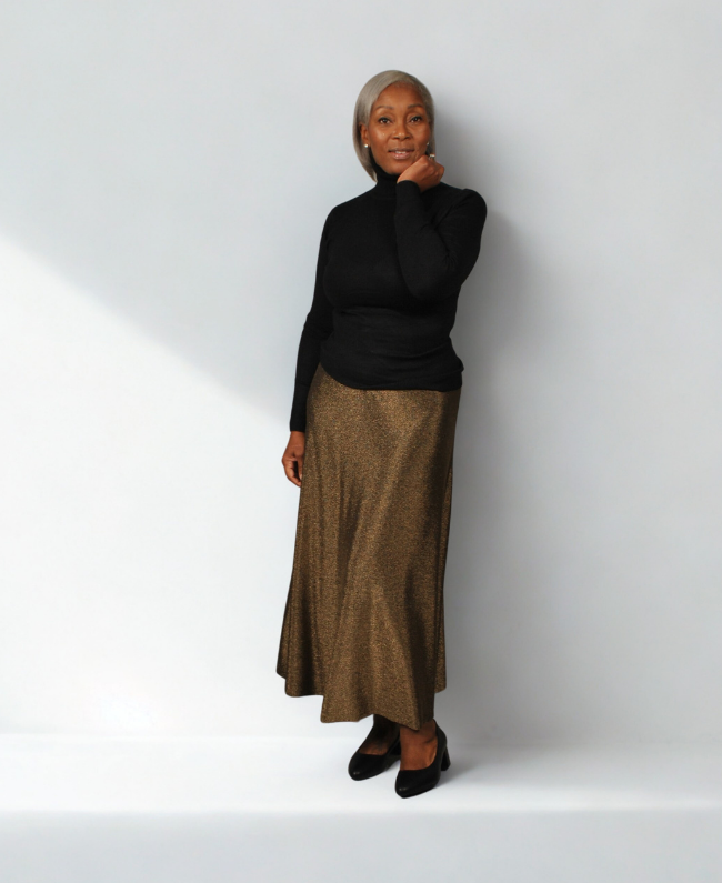 Maxi rok dames met glitter – one size tot maat 42, elegante Italiaanse stijl