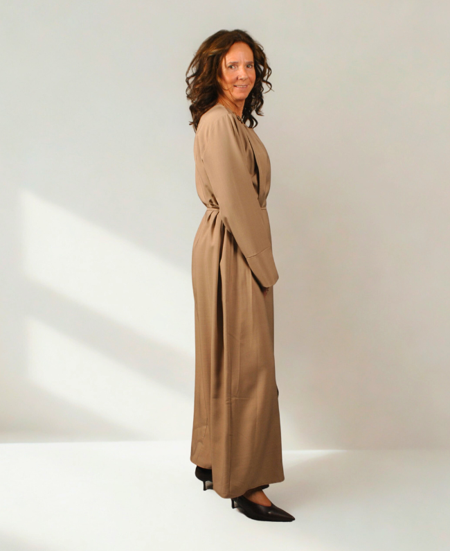 Dress Sab - Elegante Omslagjurk met Binnenjurk en Gouden Details