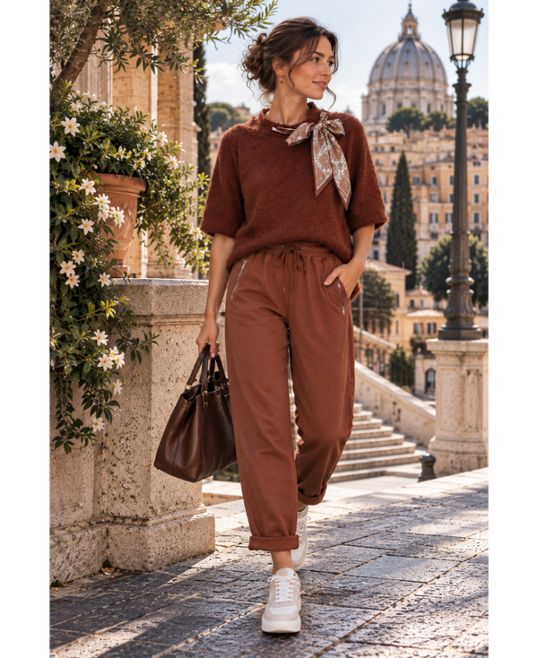 Sera | Sweater Dames met Strikje – Halflange Mouw