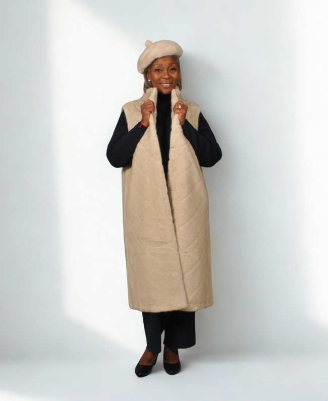 Bodywarmer dames – lang model fluffy van Donna Colori