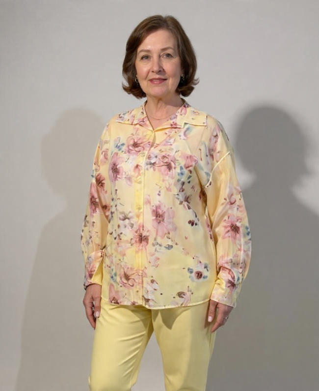 Blouse Fiori bloemenprint elegant - Donna Colori Rotterdam