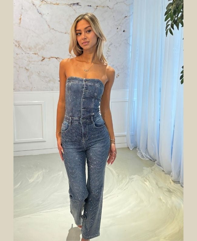 Jumpsuit jeans glitter