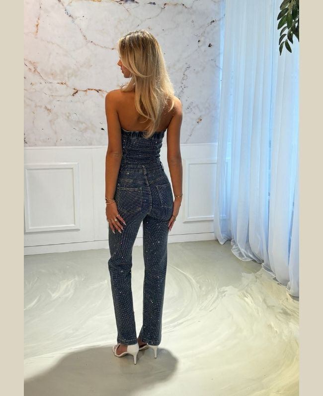 Jumpsuit jeans glitter